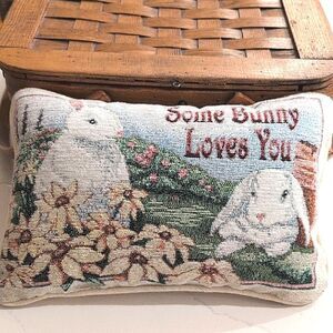 Some Bunny Loves You Decorative Tapestry Accent Pillow